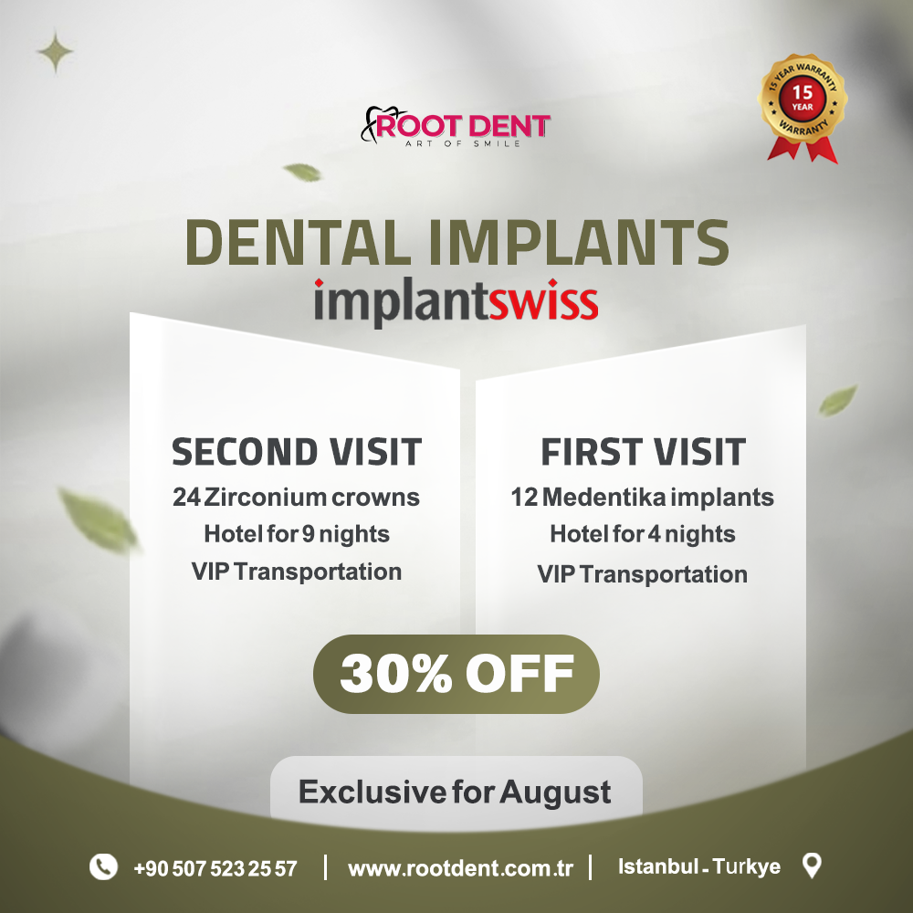 Dental implants 30 off for August